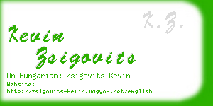 kevin zsigovits business card